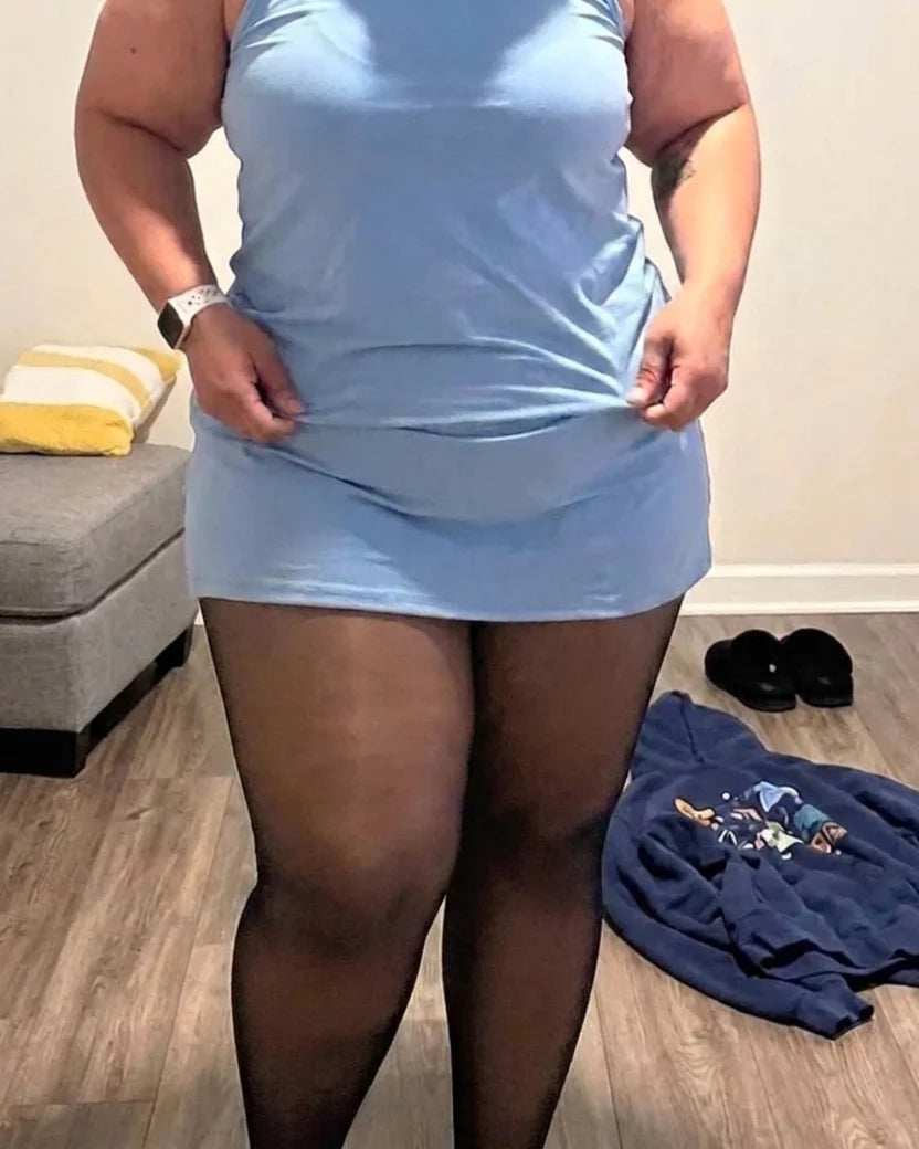 Fleece-lined tights outfit photo