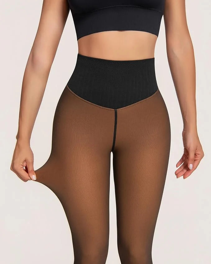 Stretchy fleece-lined tights