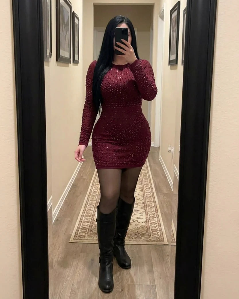 Fleece-lined tights outfit photo