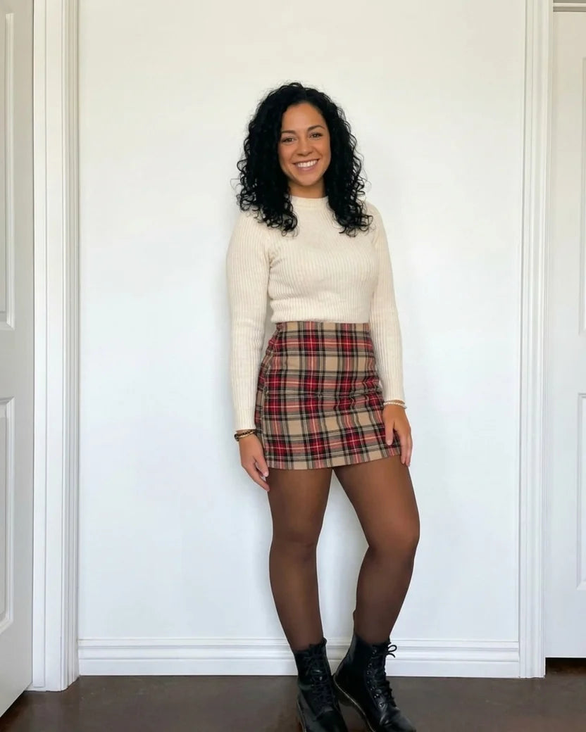 Fleece-lined tights outfit photo
