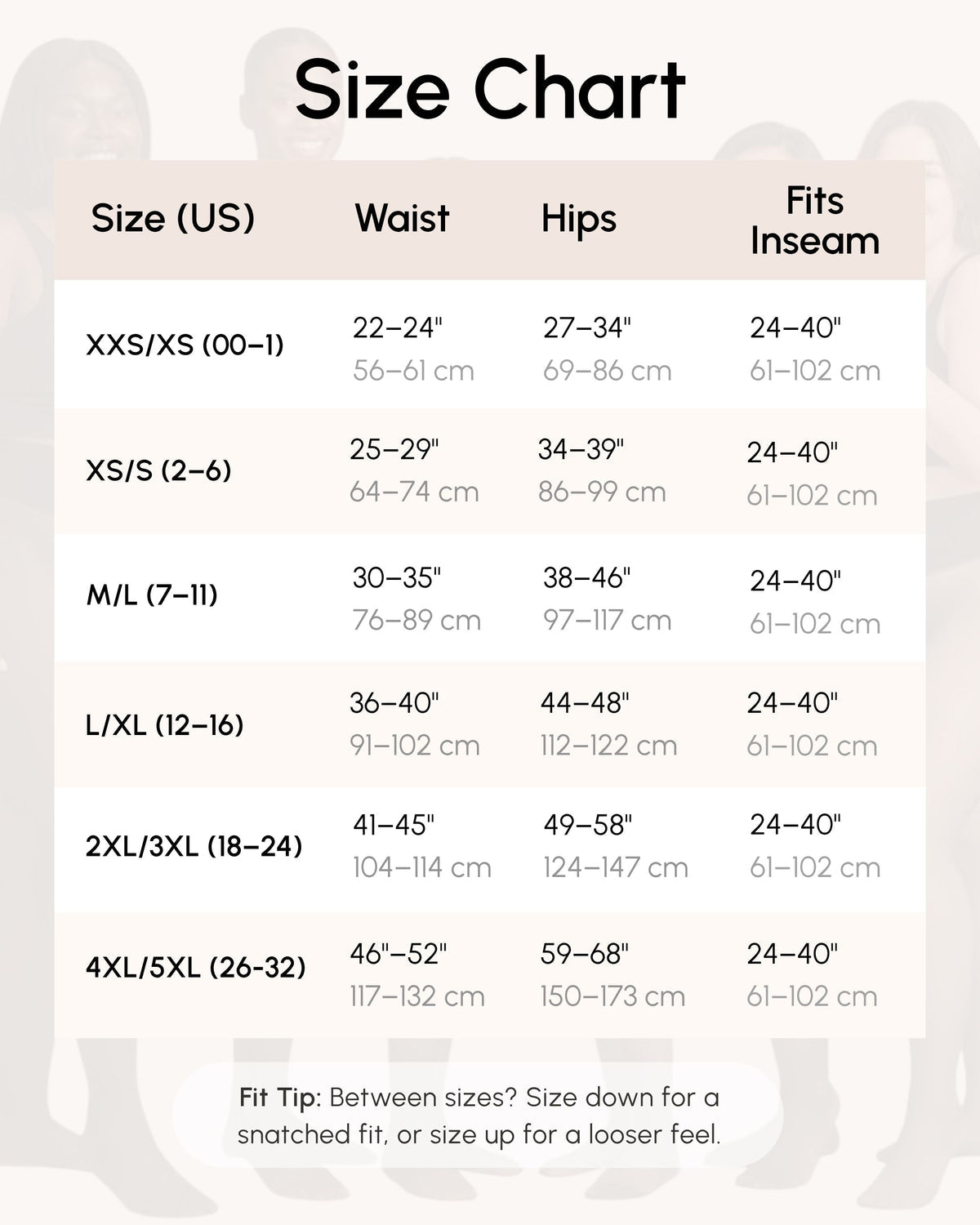 Sizing Chart